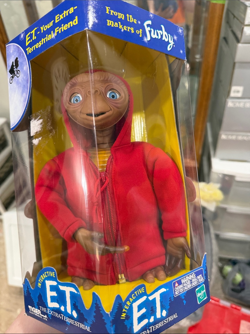 Hasbro E.T. Figure in Red Hoodie with Blue Box Accents